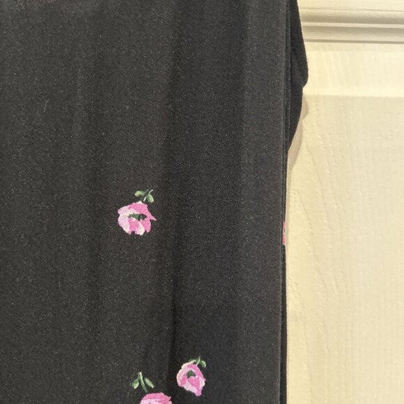 Equipment‎ Femme Womens Slip Dress L Black Floral Print Maxi High Low Elegant - Picture 5 of 12